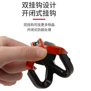 Gancho doble de aleación de aluminio, gancho de almacenamiento multifuncional rojo y negro para motocicleta, bicicleta eléctrica, casco, equipaje - Product Image 1