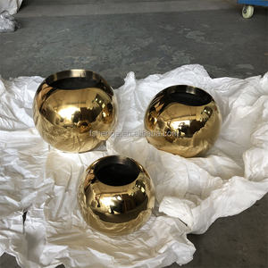 กระถางต้นไม้โลหะสีทองขนาดใหญ่ร่วมสมัยสำหรับตกแต่งบ้านแจกันตั้ง<span class=keywords><strong>พื้น</strong></span>อุปกรณ์สวน<span class=keywords><strong>แผ่น</strong></span>ขนาดยักษ์ - Product Image 3