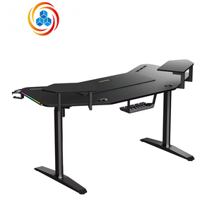 Dual Motor Adjustable Height Computer <b>Desk</b> with Wooden Laptop Lift <b>for</b> <b>Gaming</b> Monitor Modern Design Multi-functional MDF Surface - Product Image 6