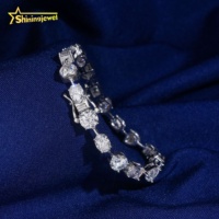 Nouveau design populaire, bracelet tennis en argent sterling 925 avec moissanite de 6,5 mm, forme fantaisie, certificat GRA