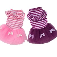 Fabricant en gros rose violet coton petit moyen grand fabriqué à la main pour animaux de compagnie vêtements de chien robe