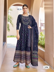 Nouveauté vêtements indiens et pakistanais robe longue rayonne lourde imprimée avec Dupatta pour mariage et fête - Product Image 2