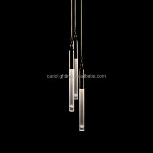 Suspension classique moderne en laiton ancien abat-jour en verre adaptée à l'éclairage suspendu de décoration intérieure d'hôtel de villa de luxe - Product Image 2