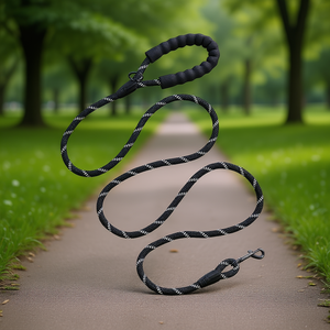 Correa para Perro con Asa Acolchada, de Nailon Negro, para Perros Medianos, Ecológica, Estilo Simple - Product Image 2