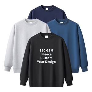 Pull-over en <span class=keywords><strong>polaire</strong></span> 350gsm avec logo personnalisé OEM <span class=keywords><strong>Sweat</strong></span>-shirt brodé de luxe unisexe <span class=keywords><strong>Sweat</strong></span>-shirt pour hommes surdimensionné à col ras du cou <span class=keywords><strong>doublé</strong></span> - Product Image 1