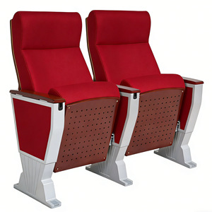 Silla de Auditorio Jiarunde C-830D Roja con Reposabrazos para Uso en Escuelas, Teatros y Cines - Product Image 1