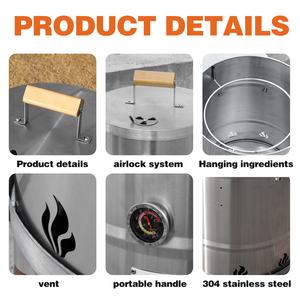 <span class=keywords><strong>Ahumador</strong></span> Vertical con Logotipo Personalizado OEM - Horno de Carbón para Asar de Acero Inoxidable Premium Resistente a la Oxidación con Ganchos de Cocina Versátiles - Product Image 4