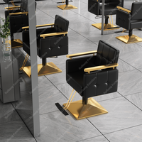Salon de coiffure Meubles de salon de coiffure Durable Barbershop Marron Blanc Or Vert Gris Cheveux Lavage Chaise de barbier