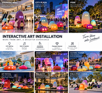 Installation interactive lumineuse en fibre de verre avec haut-parleur à bande LED pour l'amélioration des places commerciales et les projets touristiques