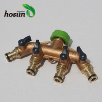 Robinet à bille de jardin durable à 4 voies, séparateur d'eau, adaptateur de raccord en laiton conforme à la norme ANSI