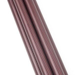 <span class=keywords><strong>Tube</strong></span> en fibre de <span class=keywords><strong>carbone</strong></span> <span class=keywords><strong>Kevlar</strong></span> rouge/noir, léger, résistant, tailles personnalisées - Product Image 5