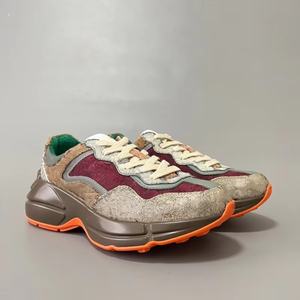 Chaussures décontractées pour femmes de marque de luxe, en cuir véritable, à lacets, à semelle épaisse, légères, souples, antidérapantes, tendance de la mode - Product Image 1