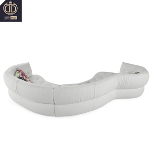 Sofá individual de diseño único de lujo italiano con forma inusual de cuero blanco SENSE ROCHE BOBOIS - Product Image 4