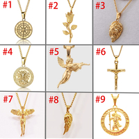 Acier inoxydable Argent Or 3D Revenge Pistolet Ange Collier Mer Boussole Pendentif Collier Méduse Charme Collier Punk Pour Hommes Femmes
