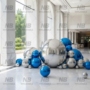 Ballon miroir gonflable argenté, ballon géant en PVC gonflable pour extérieur, décoration d'événement, grand ballon miroir gonflable brillant - Product Image 4