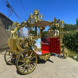 Carruaje de Princesa Real para Niñas, Carruaje de Cenicienta con Luces LED de Navidad, 4 Ruedas, para Viajes, Todoterreno, Turismo, Carruaje Blanco - Product Image 2