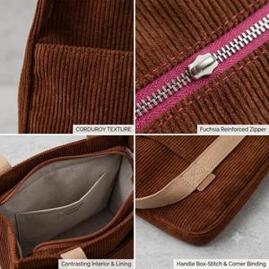 Custom Logo Corduroy Multi-Function Zipper Hand Cosmetic Makeup Pouch Travel Organizer Bag - Product Image 2