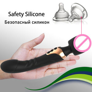 Vibrateur double tête en silicone - 10 modes de vibration, stimulation du point G et clitoridienne, rechargeable par USB, étanche, masseur AV en gros - Product Image 3