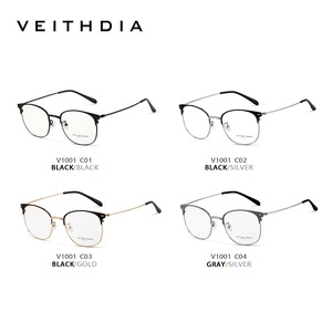 Veithdia Metal Full Rim Optical Glasses Frame Anti Blue Light Unisex Business Style <b>Medium</b> Size - Product Image 4