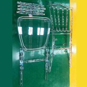 Chaise <span class=keywords><strong>Napoléon</strong></span> pliable en plastique transparent, durable et portable, avec dossier ouvert, pour mobilier personnalisé d'hôtel, de mariage ou d'événements - Product Image 3