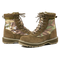 Bottes tactiques US Camouflage Leather Green Combat Bottes de randonnée tactiques légères avec fermeture éclair