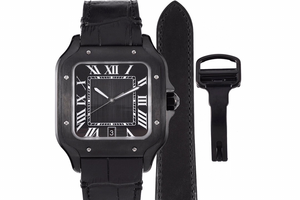 นาฬิกากลไกอัตโนมัติที่ทันสมัยและหรูหรา กระจกคริสตัลแซฟไฟร์ หน้าปัดลายดวงอาทิตย์สีดำ - Product Image 1