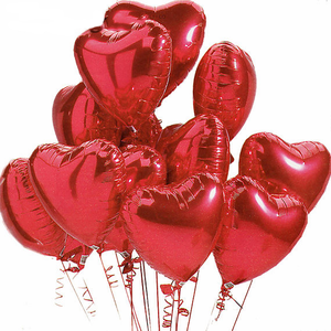 Globos de amor de Color puro de 18 pulgadas, globos de corazón rojo, globos de papel de aluminio para boda, decoración de amor para el Día de San Valentín - Product Image 1