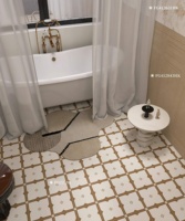 Vente flash - Carreaux de sol en porcelaine noire à bords droits mats, faciles à nettoyer, pour salle de bain