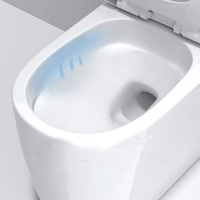 Ensemble de toilette monobloc gris au design moderne articles sanitaires en céramique toilettes à double chasse d'eau pour la maison
