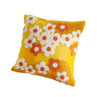 Bantal Hias Premium Hijau Berumbai Motif Bunga, Bantal Labu Lucu dengan Bordir Bunga Daisy, Bahan Bantal untuk Kamar Tidur yang Nyaman
