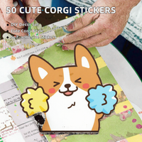 50 autocollants mignons Corgi Kawaii Chiot Dessin Animé pour Ordinateur Portable, Journal, Coque de Téléphone, Décoration DIY, Vente en Gros Chine, Personnalisation OEM