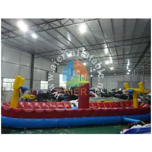 Aier high quality joust bungee run carnival game inflatable bungee run challenge race
