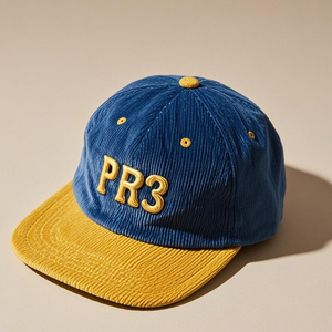 Casquette personnalisée en velours côtelé à 5 panneaux Casquettes de baseball décontractées à bord court Chapeau de papa vintage non structuré Chapeaux de camionneur Hip Hop - Product Image 3