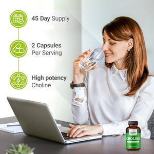 Extracto Herbal de <span class=keywords><strong>Colina</strong></span> 500mg, Grado Alimenticio, Apoyo Cognitivo y Hepático, 90 Cápsulas Veganas en Botella - Product Image 3