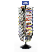 Présentoir rotatif en métal à 36 poches pour magazines, brochure et documentation, sur pied, pour bureau et magasin de détail