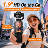 Kamera Video Digital 4K C9 Vlogging dengan Fokus Otomatis, Lensa Putar 180 Derajat, Lampu Isi, Kamera Saku Mini Genggam untuk Perekaman Video
