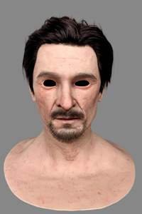 Masque en silicone à tête entière ultra-réaliste à texture de peau humaine pour <span class=keywords><strong>homme</strong></span> aux <span class=keywords><strong>cheveux</strong></span> longs, personnalisé, pour jeux de rôle, simulation, accessoire de maquillage - Product Image 5