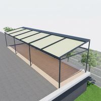 Pergola extérieure électrique automatique pliable en aluminium thermolaqué et PVC avec capteur vent et soleil, taille personnalisée et télécommande