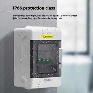 IP66 مقاوم للماء مزدوج التبديل المقبس غطاء خارجي PC + ABS الجدار الكهربائية DB الضميمة تخصيص OEM ODM - Product Image 3