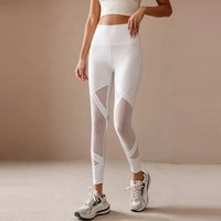 Pantalon de yoga long pour femme, sexy, en maille unie, taille haute, effet push-up, extensible dans les quatre sens, taille élastique, amincissant et respirant
