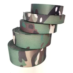 Weaver OEM 25mm 1inch tasma printed band camo camouflage webbing for bag use Heavy duty