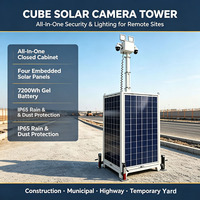 Tour de surveillance CCTV mobile avec mât de 6 m, panneaux solaires en option pour la sécurité des sites temporaires