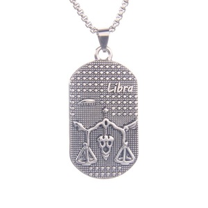 Personnalité Rétro Punk Hip Hop Style Bijoux En Acier Inoxydable 12 Horoscopes Zodiacs Collier Bijoux Pour Hommes - Product Image 2