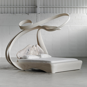 Ý đơn giản làm bằng tay Giường gỗ tự nhiên ban đầu giường biệt thự sang trọng lãng mạn tuyệt đẹp thanh lịch cong nghệ thuật trang trí Vua kích thước giường - Product Image 1