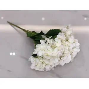 Hortensia en soie véritable, pour décoration de mariage, à la maison, fleurs artificielles de haute qualité, vente en gros, cm