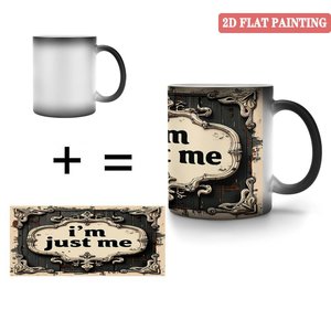 Frosted Black <b>Ceramic</b> Mug 11oz Heat Sensitive Daily Home Office <b>Cup</b> - Product Image 4