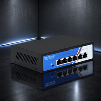 Conmutador PoE Fast Ethernet de 4 Puertos T-shield, 1GBPS, 48V, 2 Puertos Uplink, Garantía de 3 Años para Redes de Cámaras de Seguridad