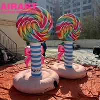 Ballon Sucette Gonflable Suspendu de 7m de Haut pour Installation Artistique Extérieure, Modèle Sucette Gonflable pour Décoration de Centre Commercial