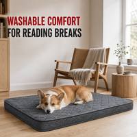 Matelas orthopédique pour chien avec housse imperméable amovible et design de lit matelassé pour animaux de compagnie