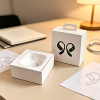 Caja de Auriculares con Logotipo Personalizado, Empaque para Auriculares TWS con Bandeja Interna, Caja de Lujo para Auriculares Inalámbricos, Entrega Rápida